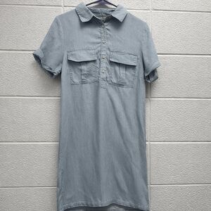 J.‎ Gee Chambray Shirt Dress Lyocell Denim Dress Size Small